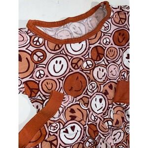 Little Sleepies Groovy Baby Two Piece Short Sleeve Pajama Set 5/6 Hard To Find